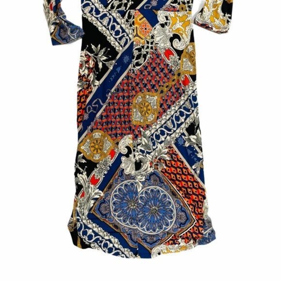 Cameo Y2K Floral Multi Color Bodycon High Low Hem Wrap Dress - Picture 5 of 10